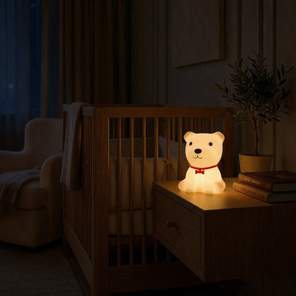 Kids Night Light Dog — Soft Silicone Lamp