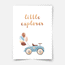 Watercolour little explorer car Fine Art Print