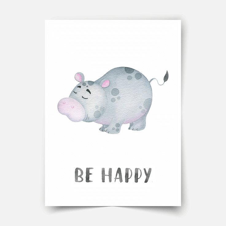 Character animals - Hippo Fine Art Print