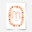 Pastel flowers (peach coral) - personalised Fine Art Print
