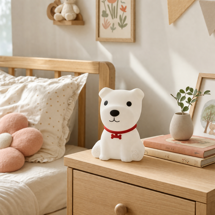 Kids Night Light Dog — Soft Silicone Lamp