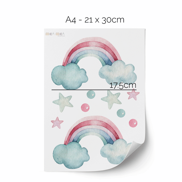 Rainbow wall stickers - Magical watercolour rainbows