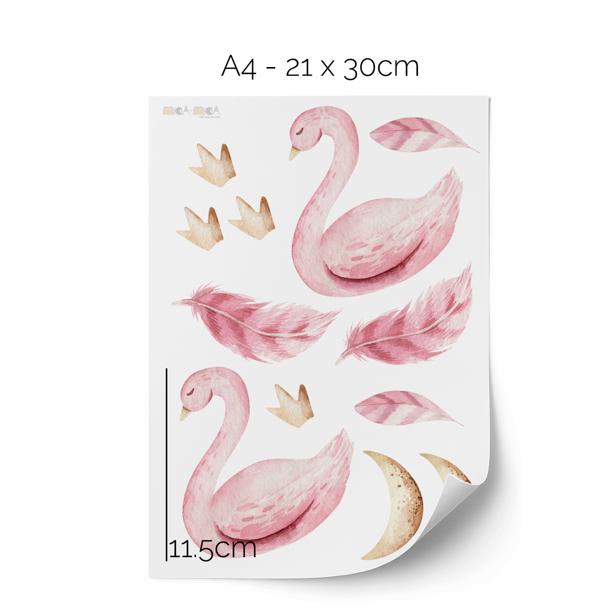 Swan wall stickers - Moonlight swans