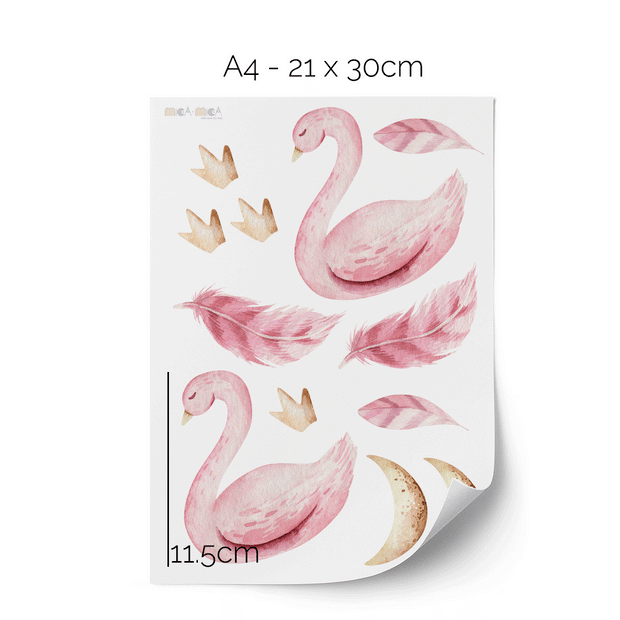 Swan wall stickers - Moonlight swans