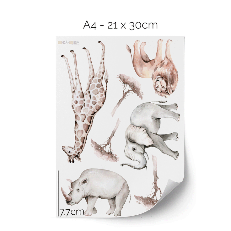 Jungle wall stickers - safari animals