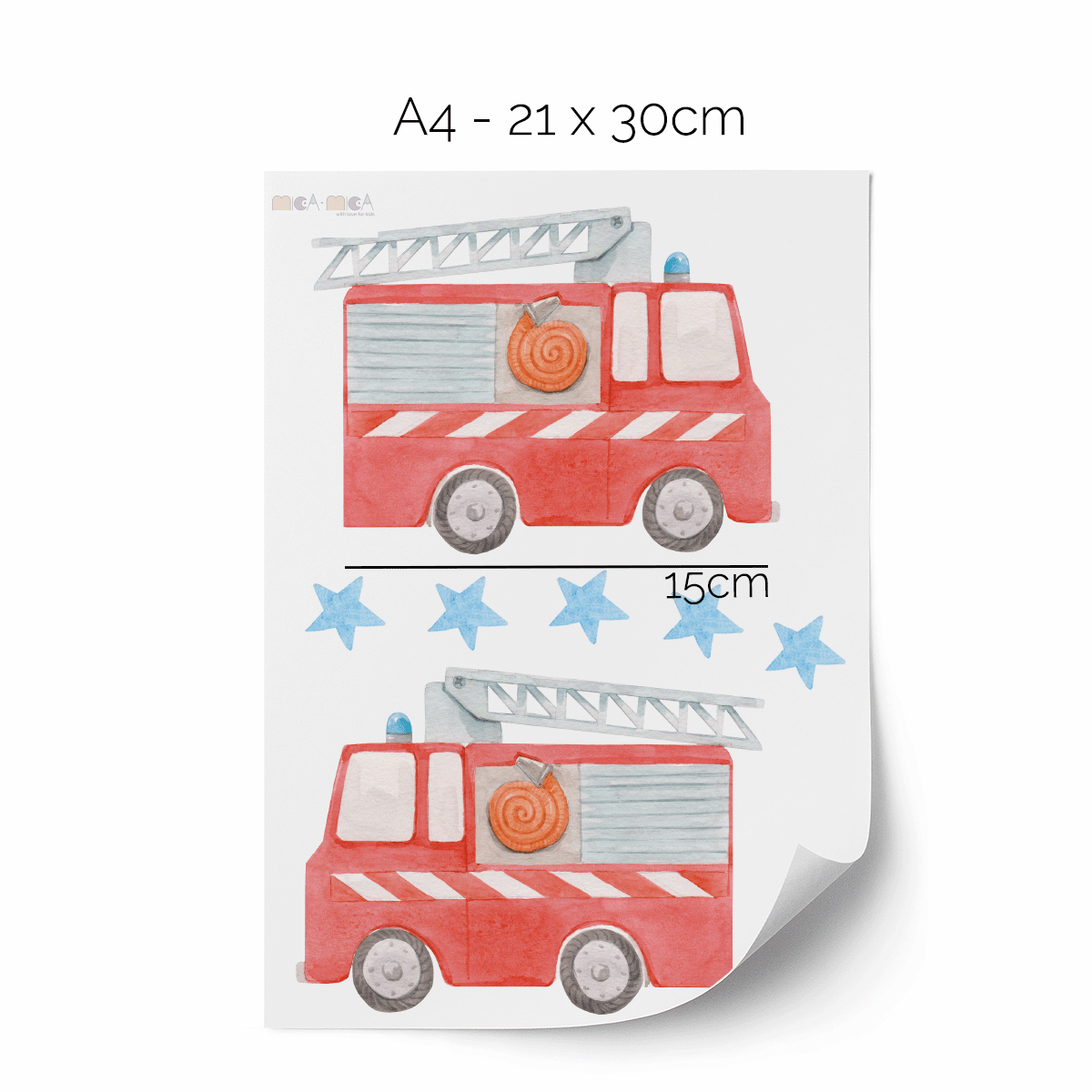Fire engine wall stickers