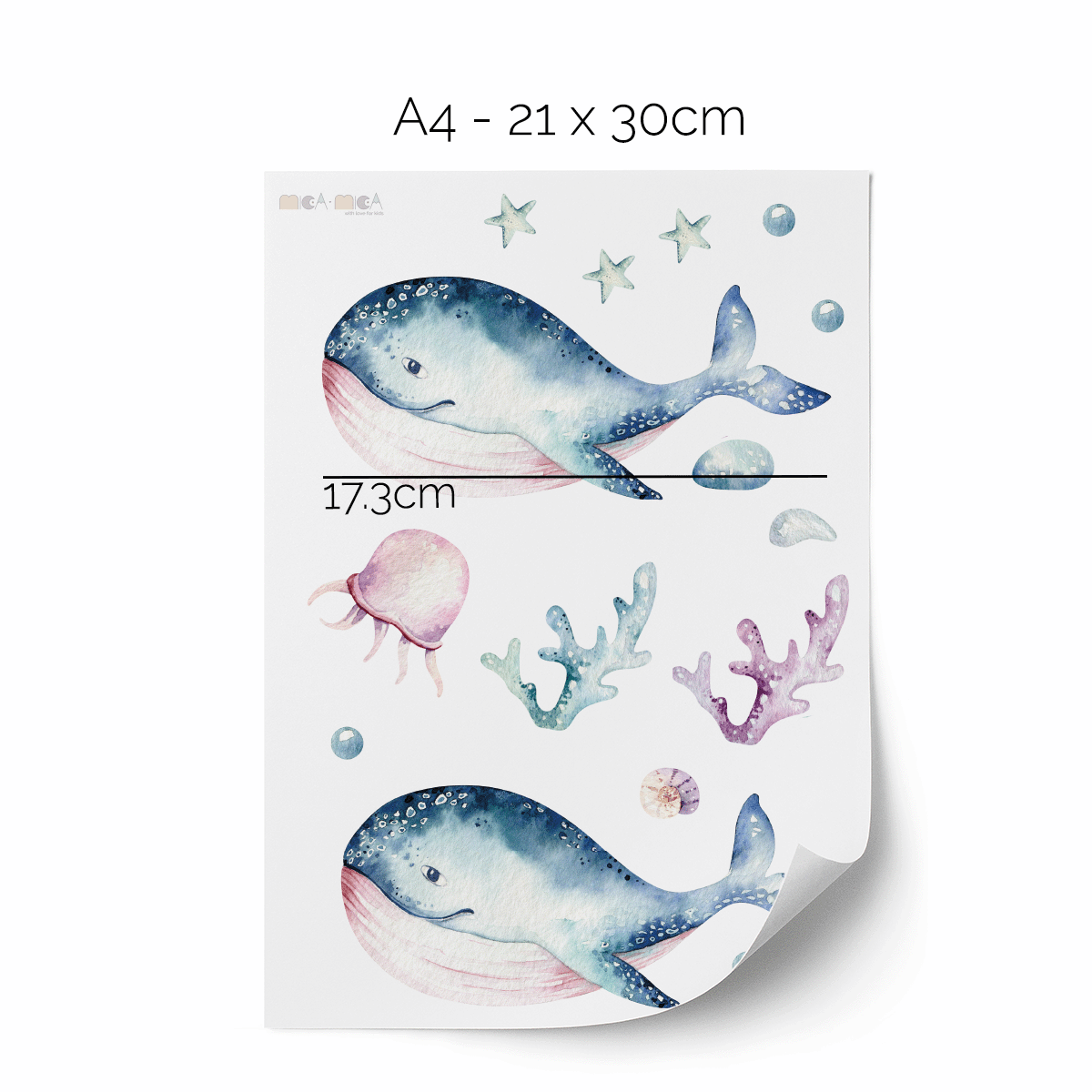 Under the sea wall stickers - Whales