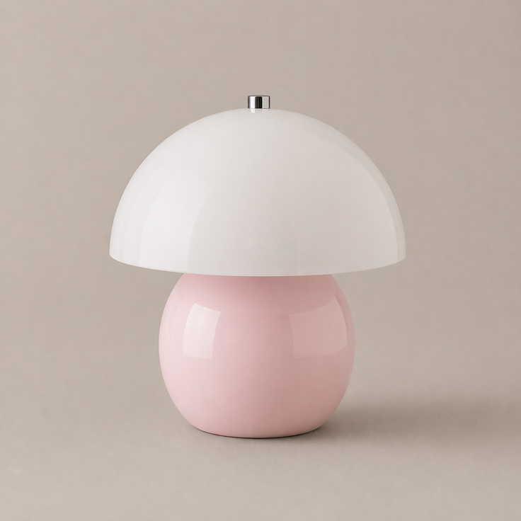 Cute Cream Mushroom Ceramic Table Lamp