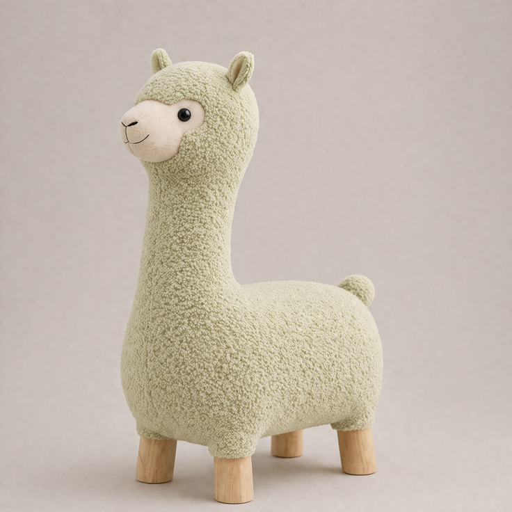 Alpaca Pouf in Lamb Wool