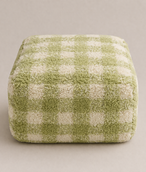 Checkered Plush Pouf