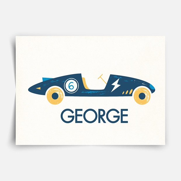 Classic race cars - Personalised Fine Art Print