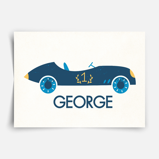 Classic race cars - Personalised Fine Art Print