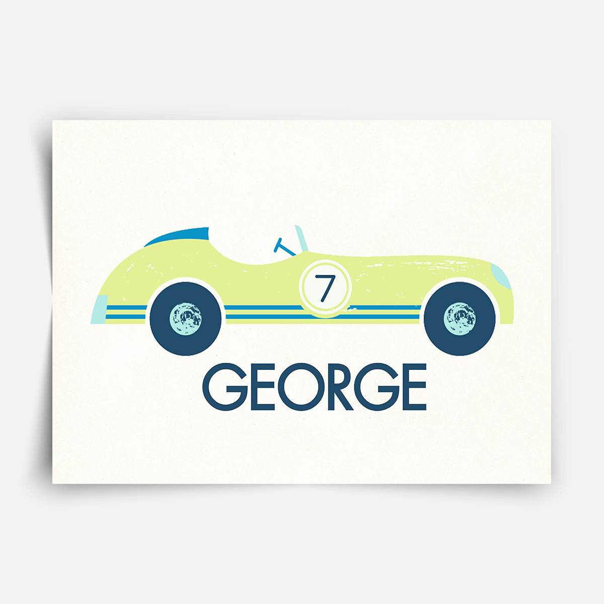 Classic race cars - Personalised Fine Art Print
