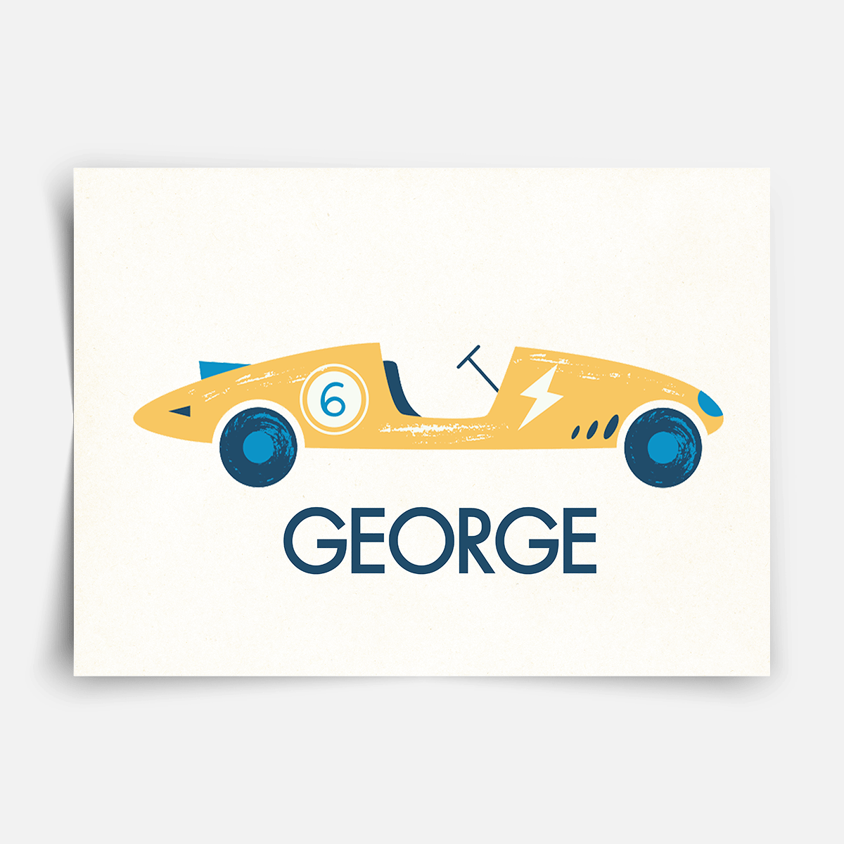 Classic race cars - Personalised Fine Art Print