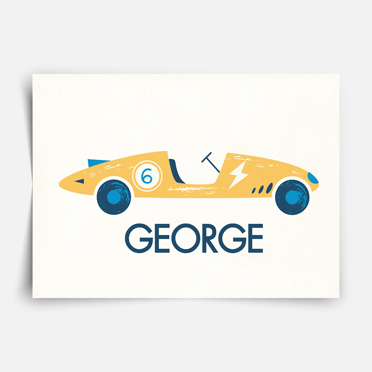 Classic race cars - Personalised Fine Art Print