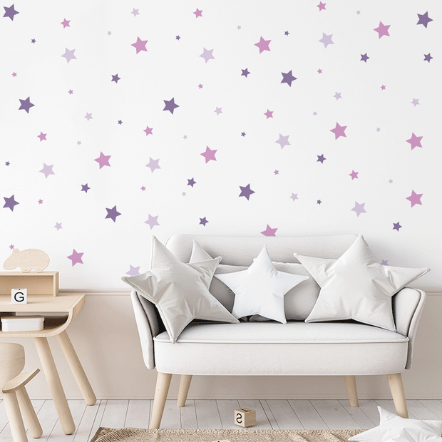 wall decal, purple and pink stars wall stickers, wall stickers with stars, wall decal with stars, wall sticker with stars, nursery pattern sticker, wall sticker, boys wall sticker, wall tattoo, nursery wall tattoo, kids bedroom wall tattoo, kids bedroom wall sticker, nursery wall sticker, kids bedroom ideas, nursery ideas, nursery decoration ideas, children room ideas