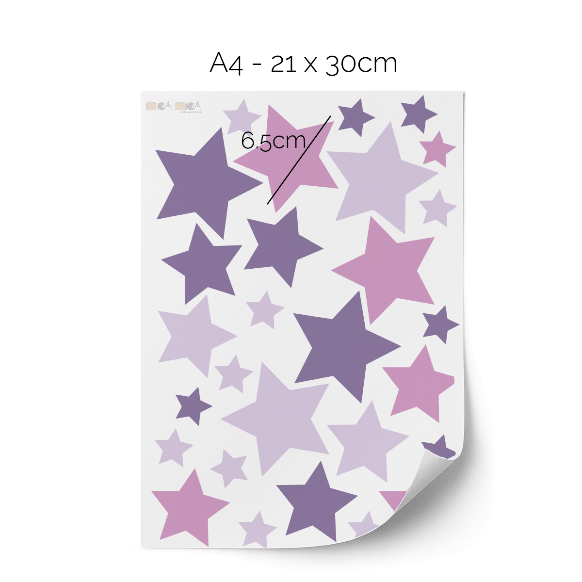 Stars wall stickers - Purple/pink