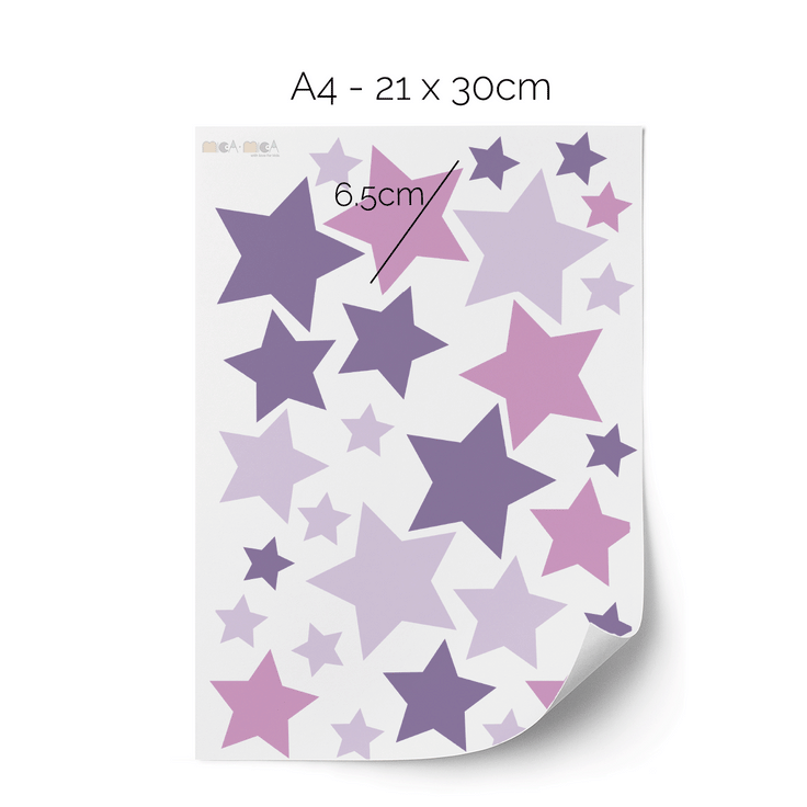 Stars wall stickers - Purple/pink
