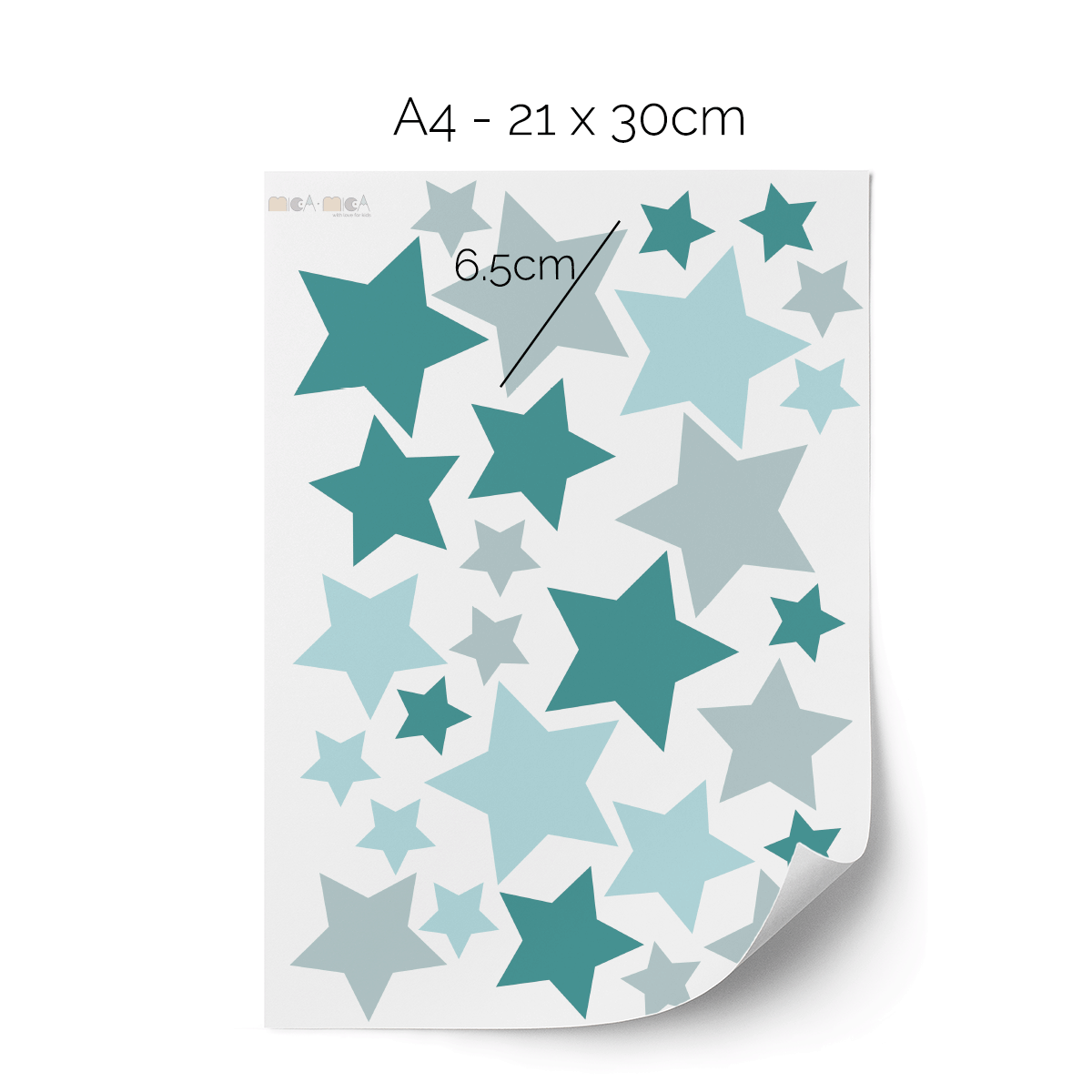Stars wall stickers - Aquamarine/grey