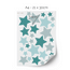 Stars wall stickers - Aquamarine/grey