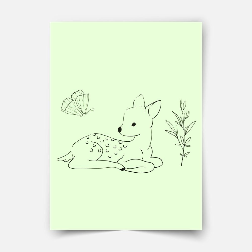Sitting Deer forest friends