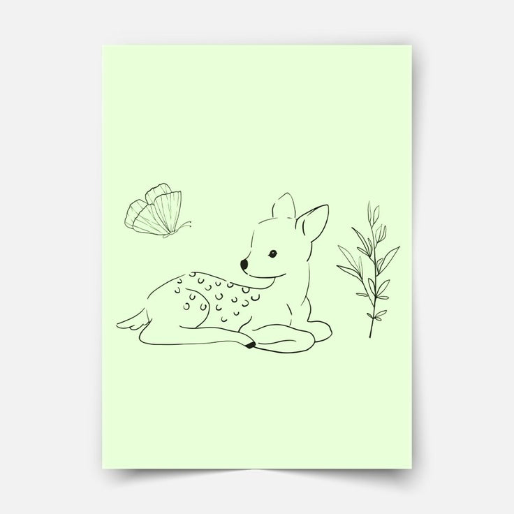 Sitting Deer forest friends