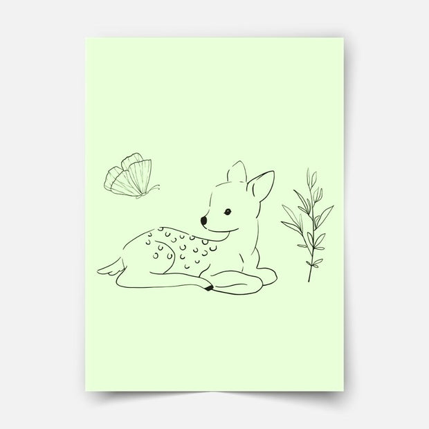 Sitting Deer forest friends