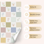 Sticker set - Checkered & floral tiles