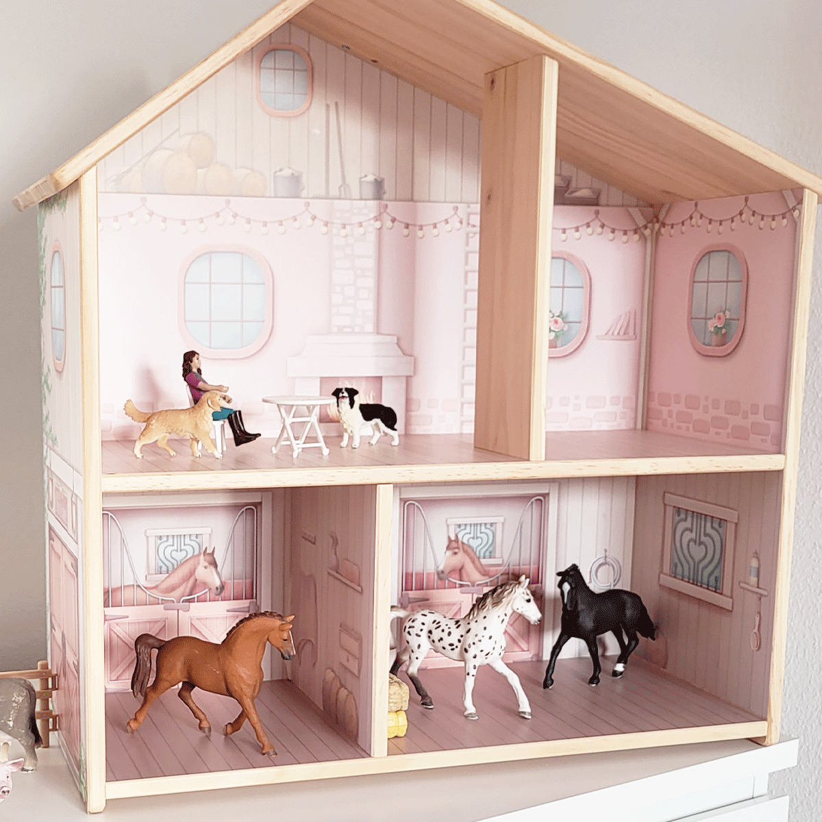 Sticker set for IKEA FLISAT dollhouse - Horse stable