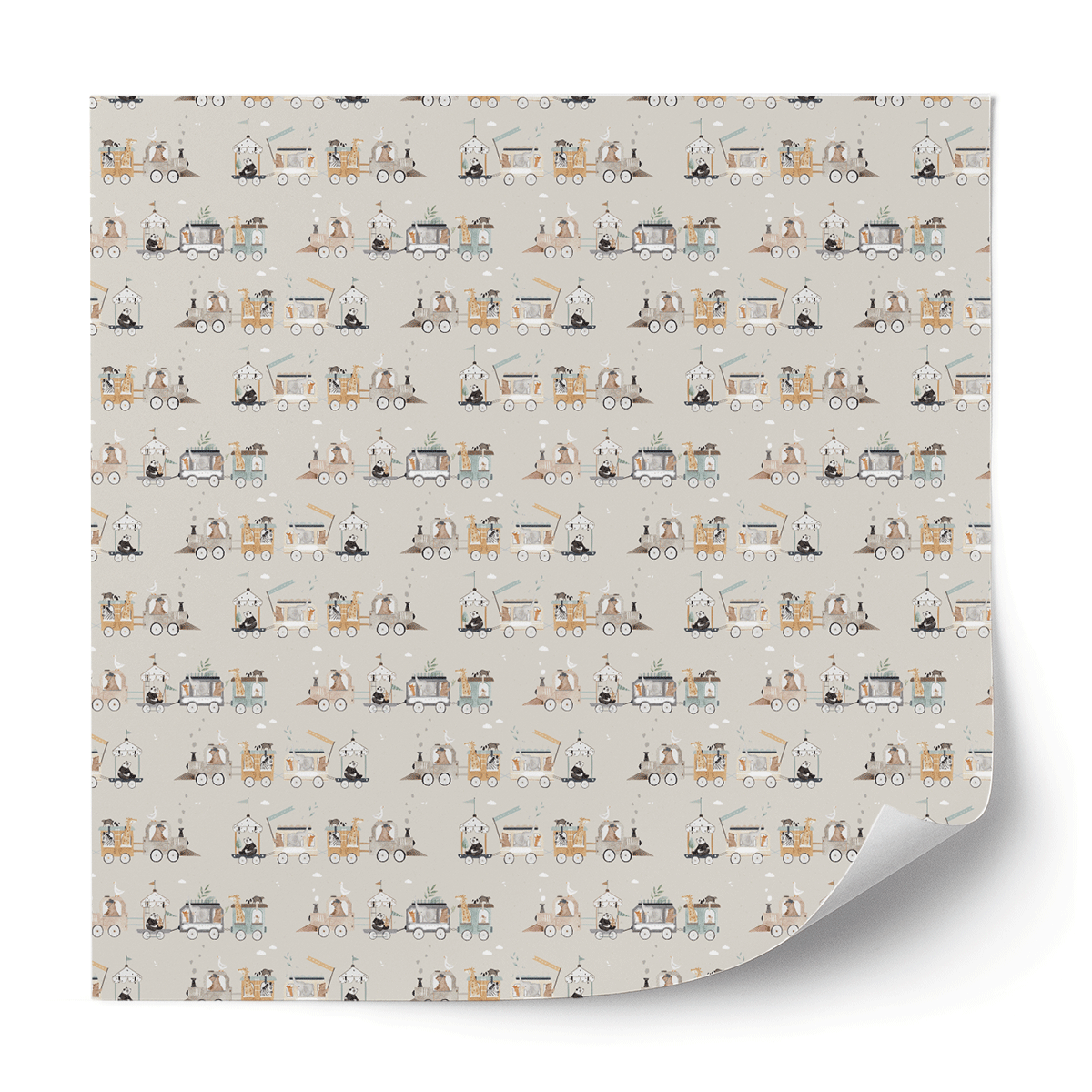 Furniture wrap - Cute Train & Nature
