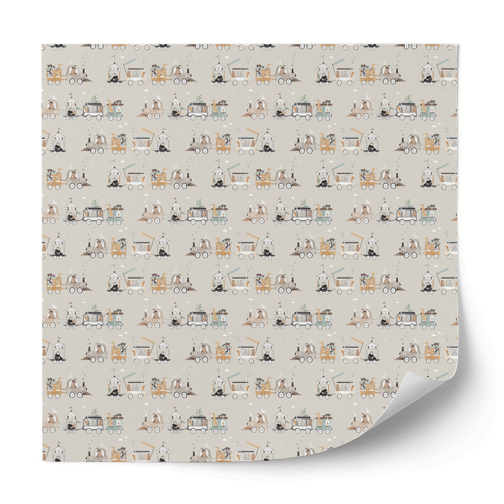 Furniture wrap - Cute Train & Nature