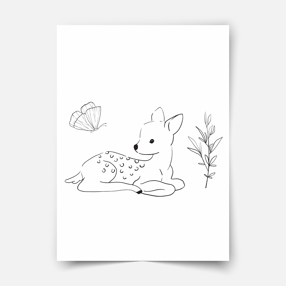 Sitting Deer forest friends