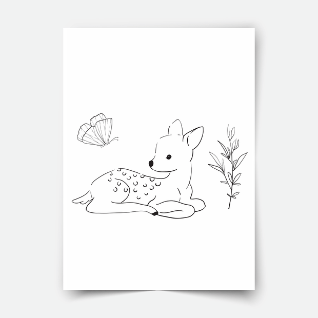 Sitting Deer forest friends
