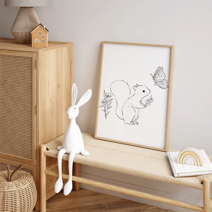 Hand-drawn Squirrel friends