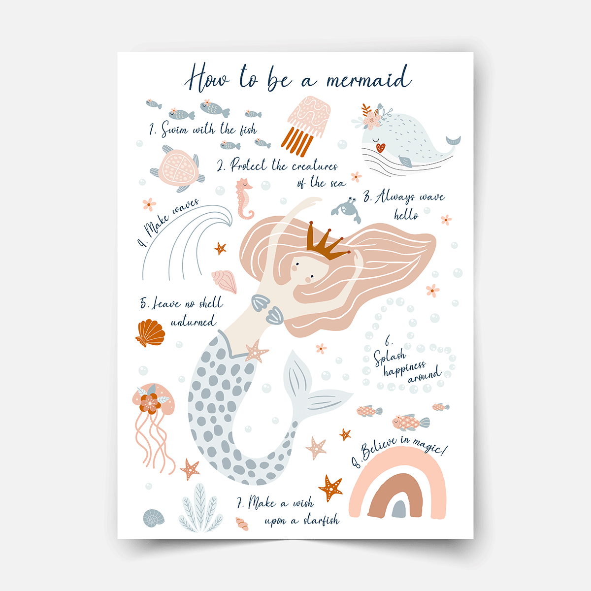 How to be a mermaid - Fine Art Print
