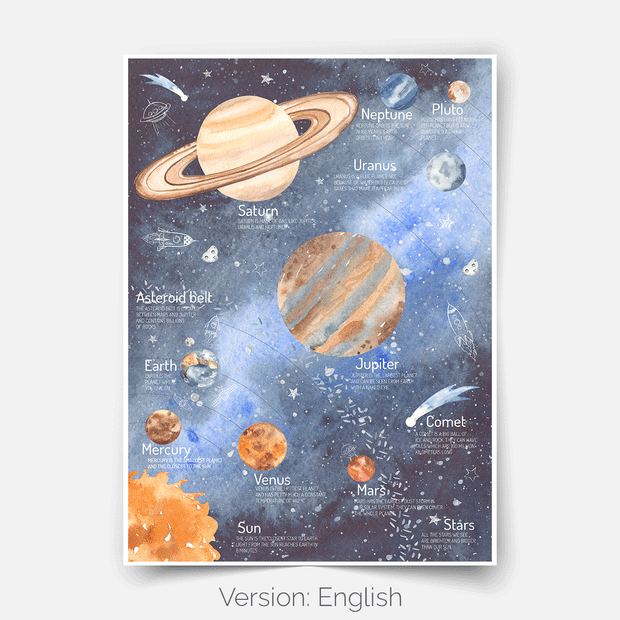 Space adventure - Solar system with planets - Fine Art Print