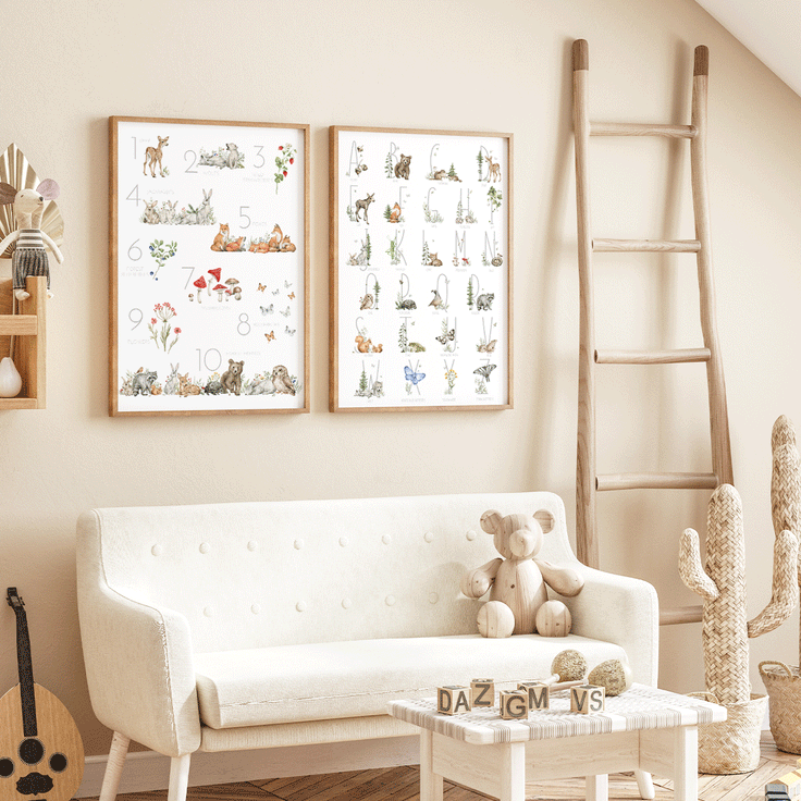 Woodland print - Magical forest - Alphabet