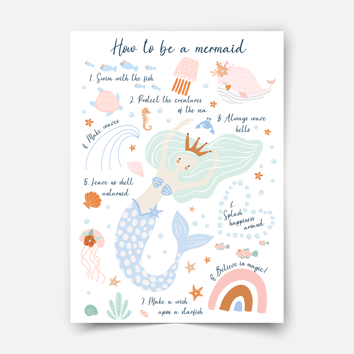 How to be a mermaid - Fine Art Print