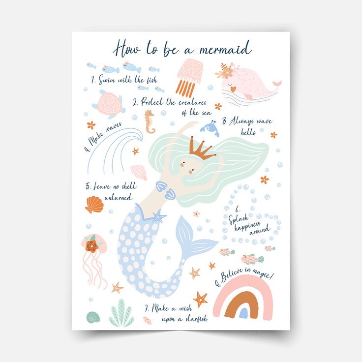 How to be a mermaid - Fine Art Print