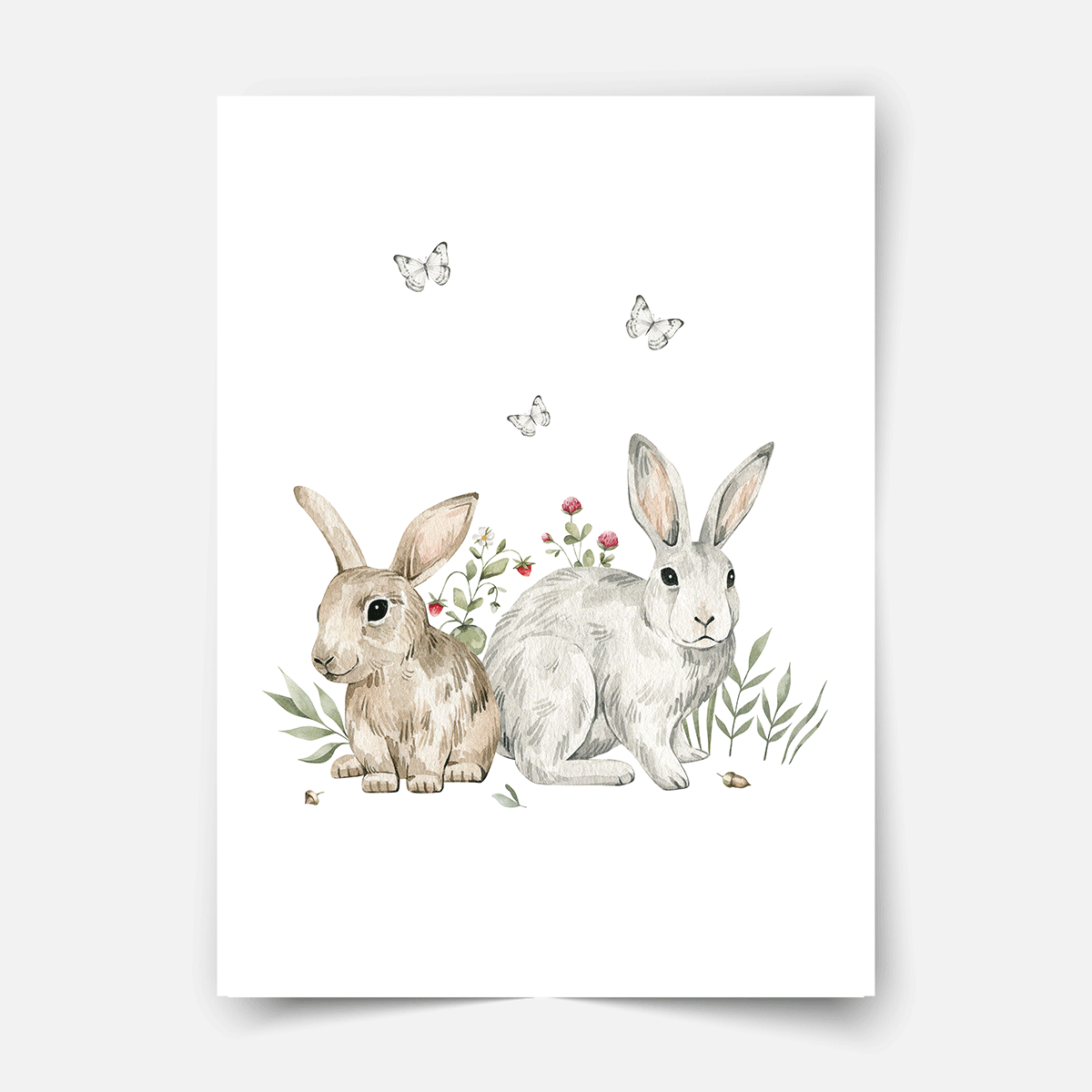 Woodland print - Magical forest - Rabbits