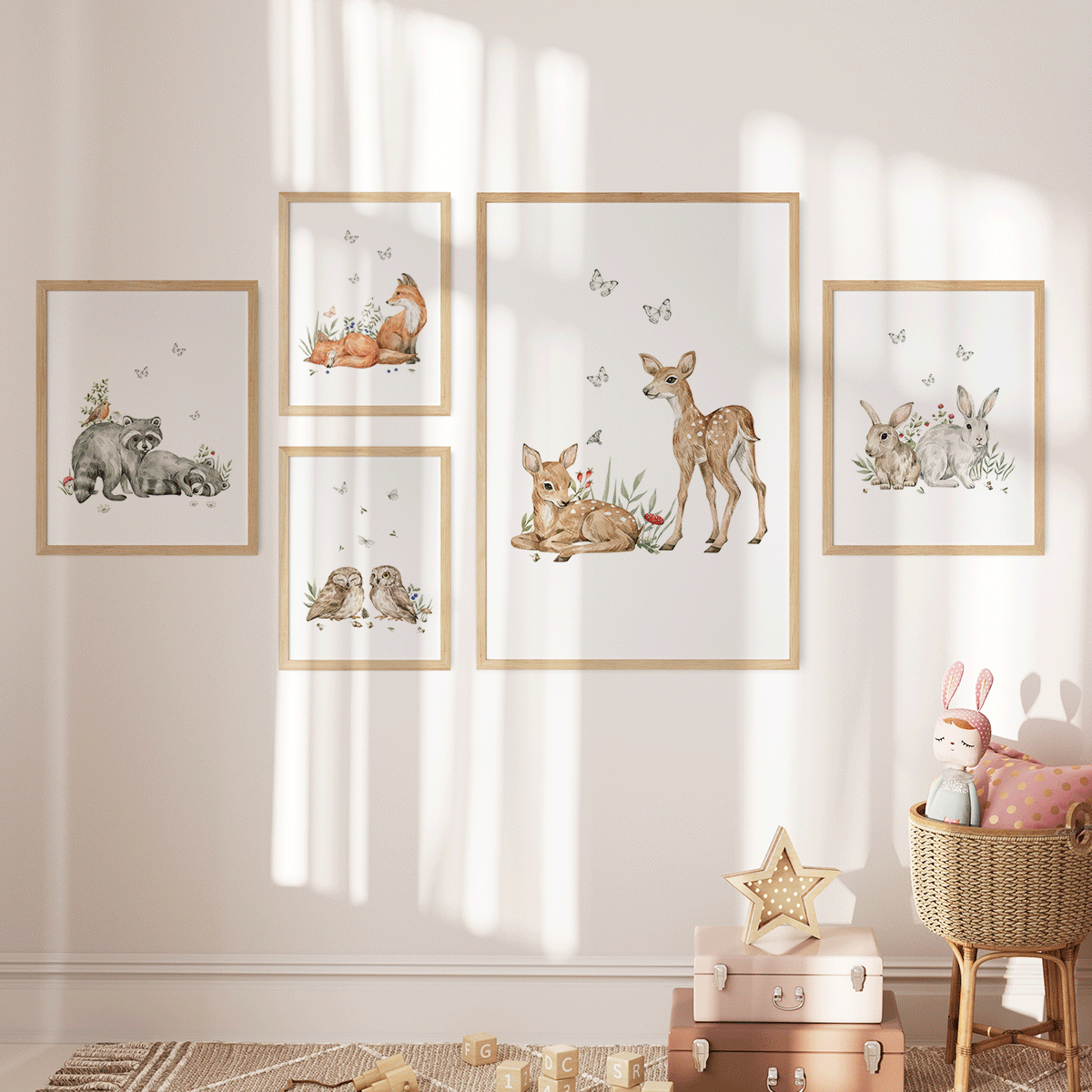 Magical forest - Raccoons print