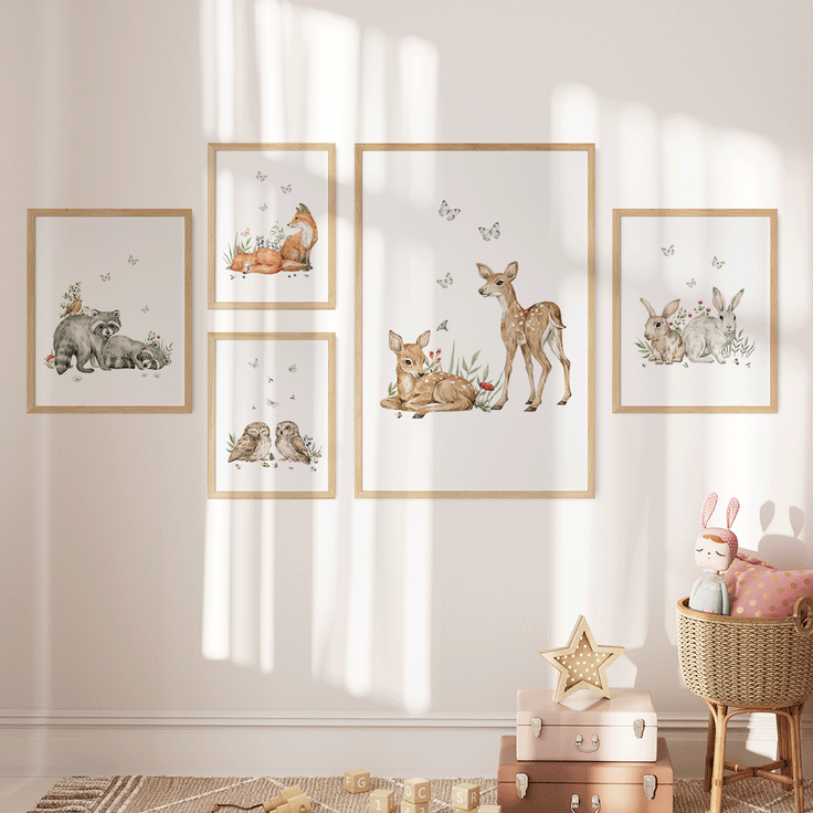 Magical forest - Raccoons print