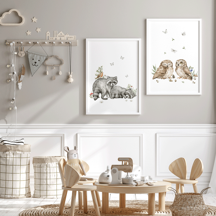 Magical forest - Raccoons print