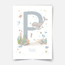 Personalised print - ABC Letters - Magical ocean (blue)