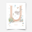 Personalised print - ABC Letters - Magical ocean (soft pink)