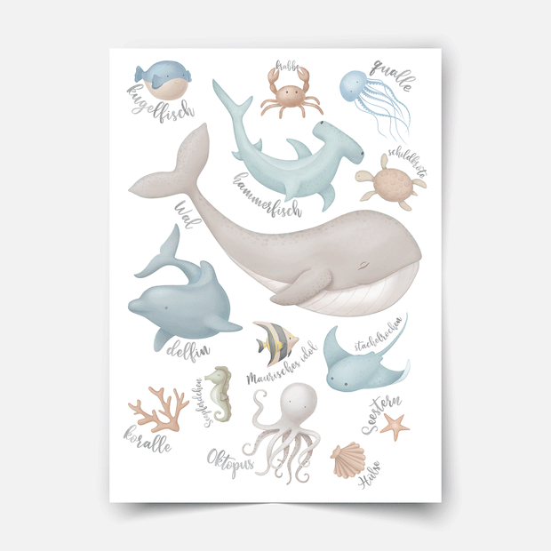 Under the sea print - Magical ocean - Sea Creatures