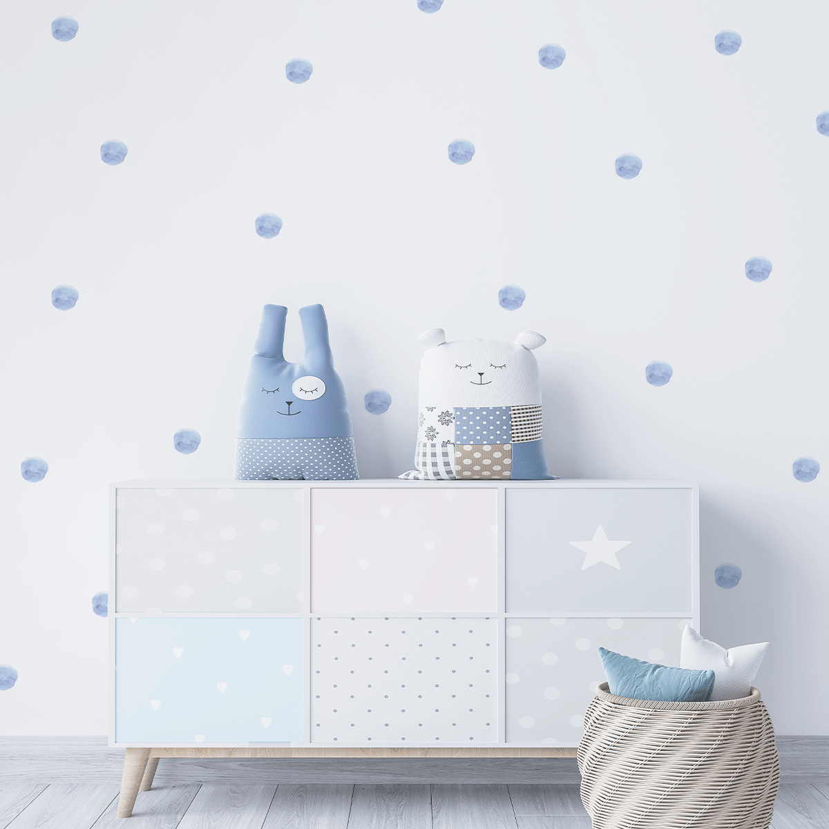 Pastel Blue Dots stickers