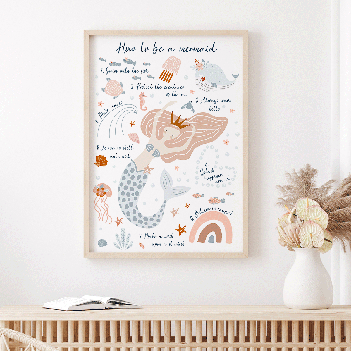 How to be a mermaid - Fine Art Print
