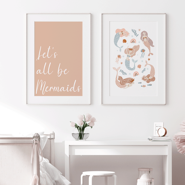 Let's all be mermaids - Fine Art Print
