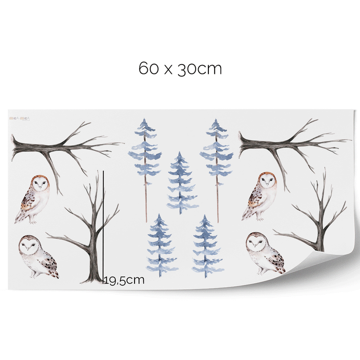 Wall stickers - Watercolour Owls